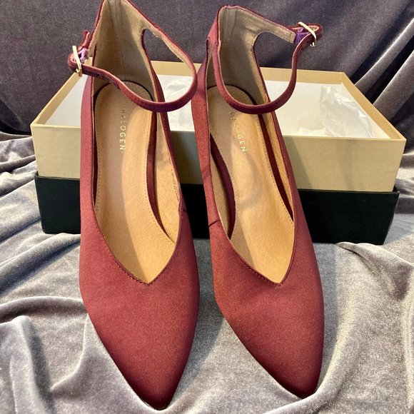 Halogen Ankle Strap Maroon Heels - Picture 1 of 3